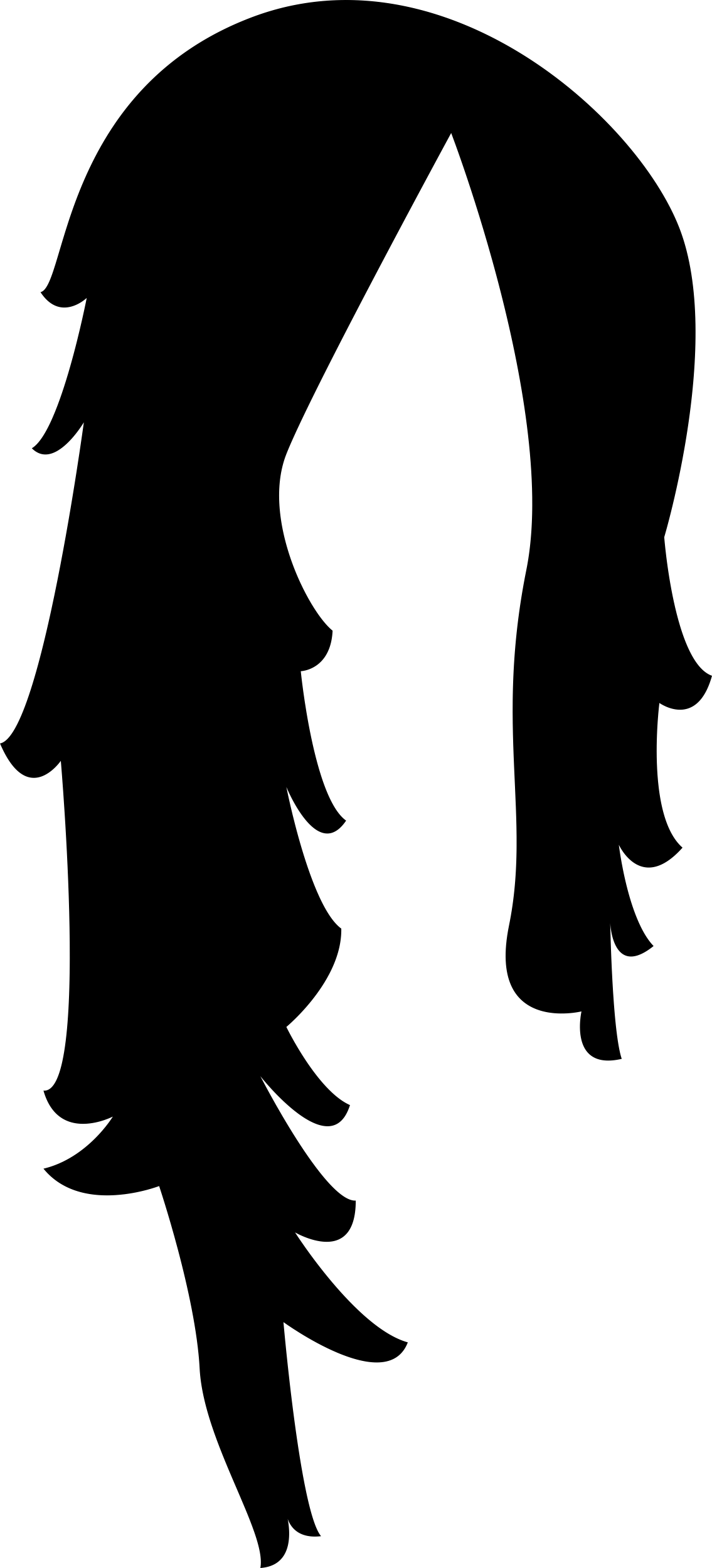 Long Hair Dark Shape Craft Design Svg File Free Vectors